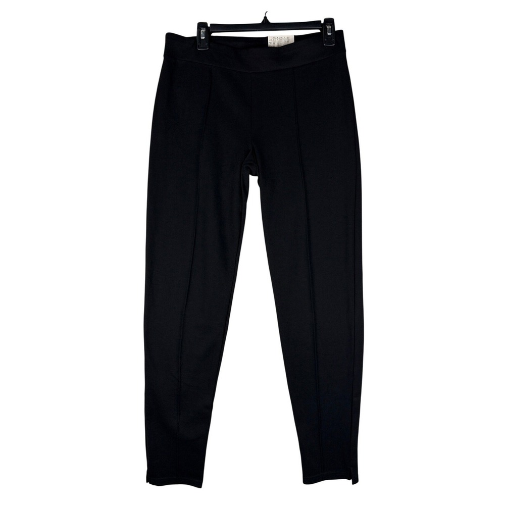 HUE Loafer Leggings Black Pintuck Front Seam Tapered Pants‎ Womens Large NWT